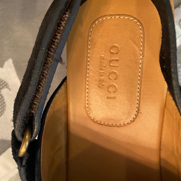 Gucci Black Suede Clogs with Horse Bit, Size 39 - Picture 4 of 7